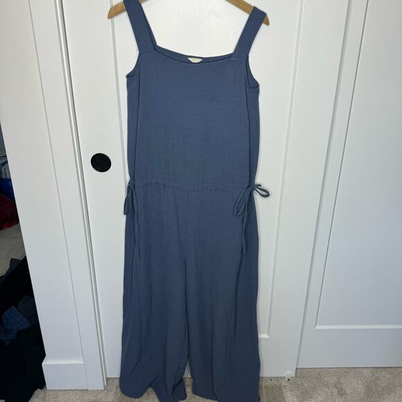Nap Loungewear Blue Drawstring Relaxed Fit Wide Leg Jumpsuit Size Small - Picture 2 of 7
